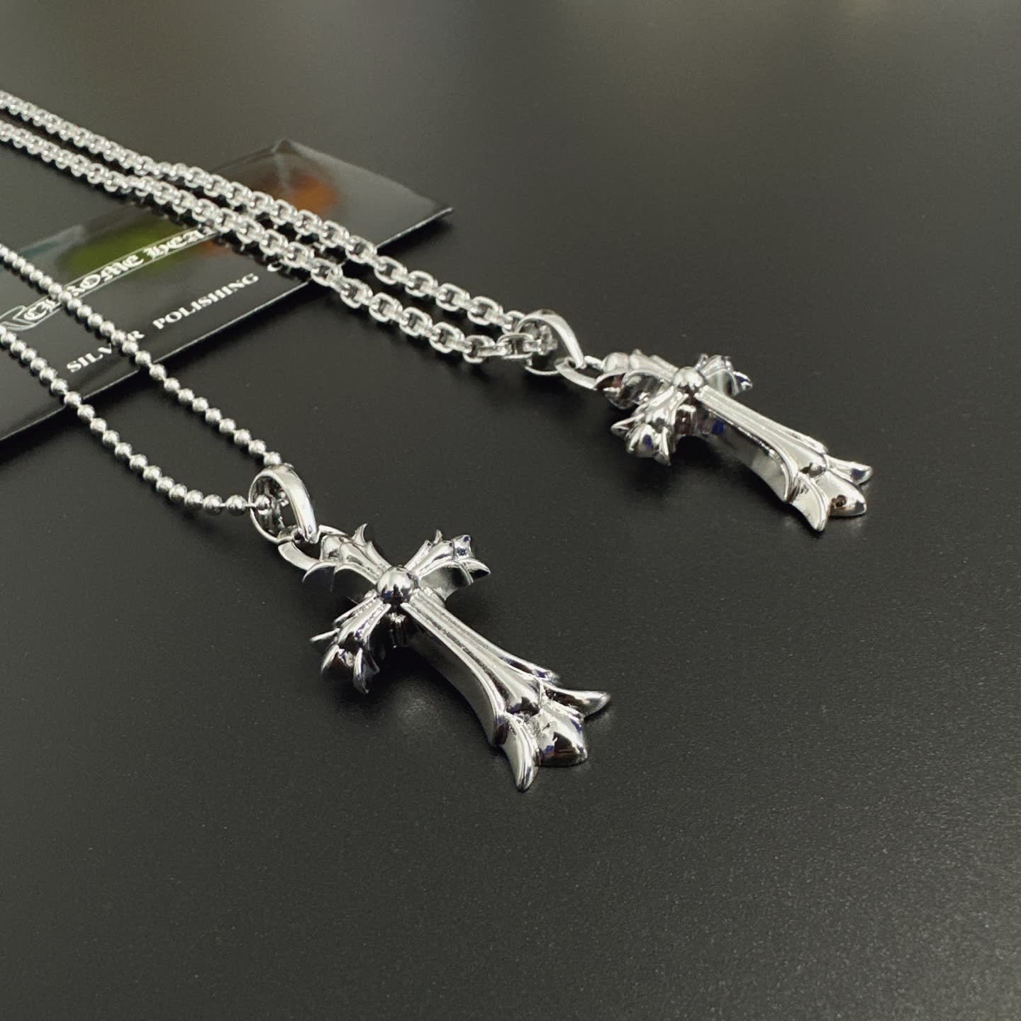 Chrome Hearts Silver Cross Pendant Necklace